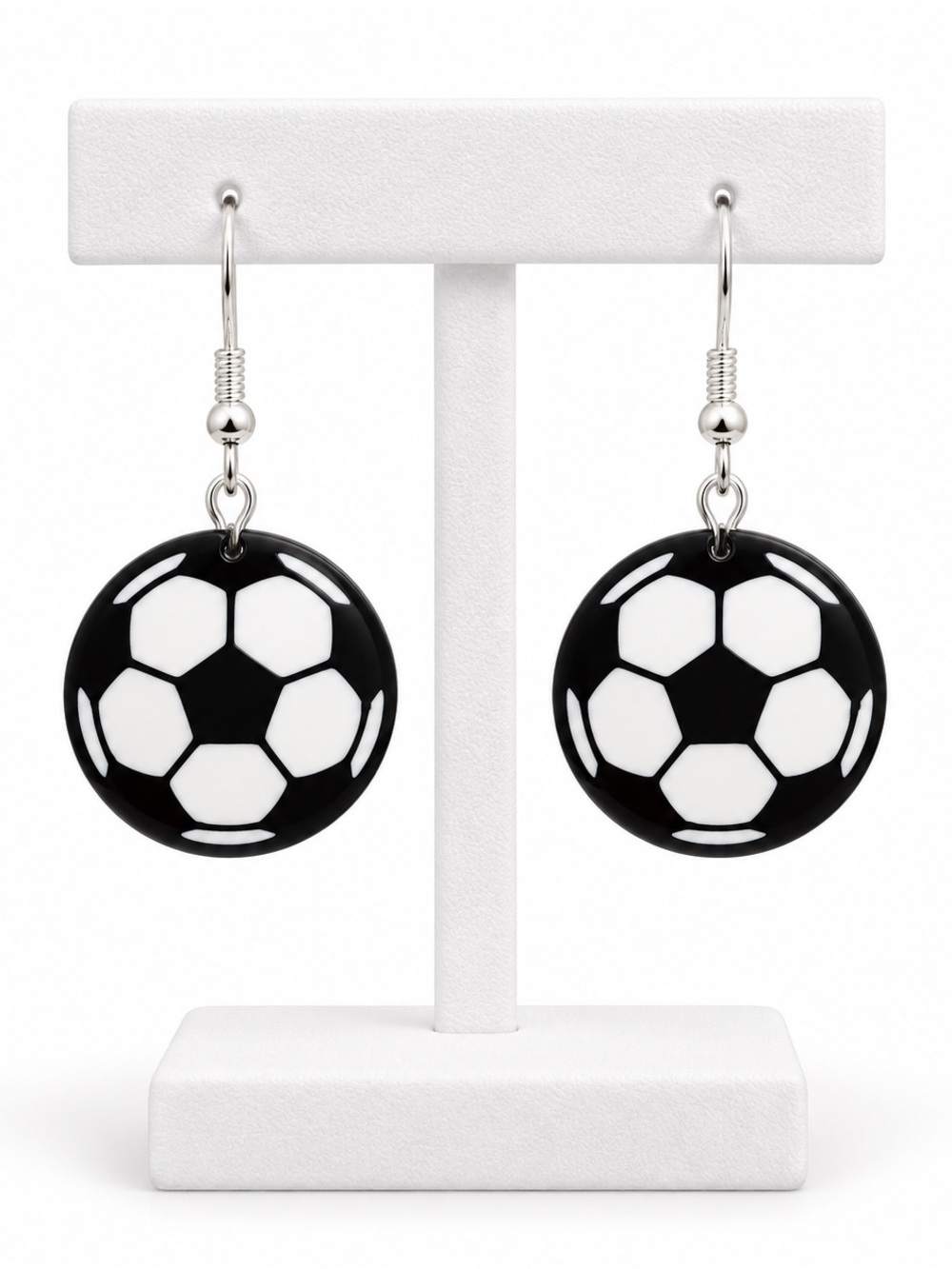 Glitter Soccer Ball dangle earrings